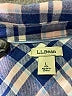 L.L.Bean 100% Cotton Plaid Blue Long Sleeve Blouse Size L - photo 7