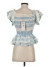 Sofia Collections 100% Cotton Blue Short Sleeve Top Size S - photo 2