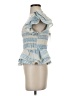 Sofia Collections 100% Cotton Blue Short Sleeve Top Size S - photo 5
