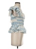 Sofia Collections 100% Cotton Blue Short Sleeve Top Size S - photo 4