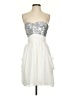 Bill Levkoff 100% Polyester Silver Cocktail Dress Size 4 - photo 1