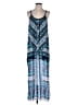 Derek Heart 100% Polyester Print Blue Casual Dress Size S - photo 1