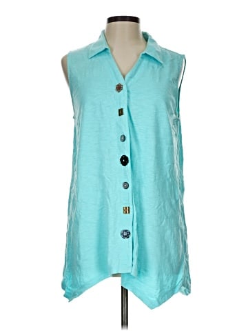 Soft Surroundings Sleeveless Button-Down Shirt (view 1)