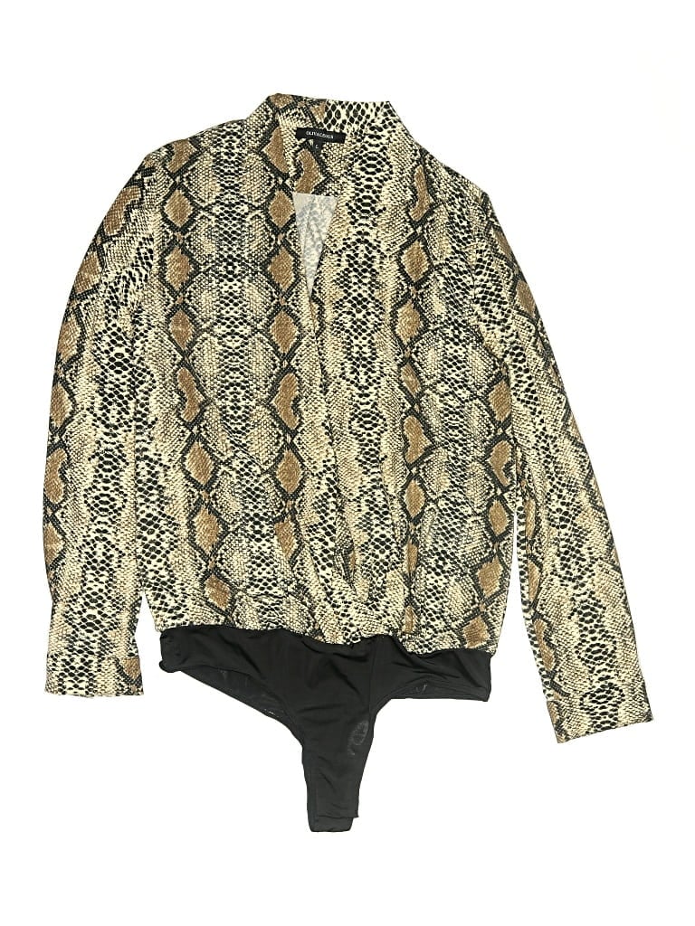 Pre-owned Olivaceous Bodysuit In Gold