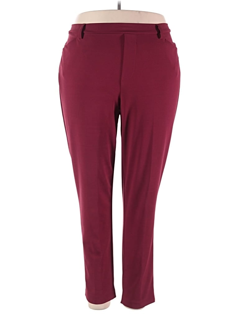 Pre-owned Ashley Stewart Active Pants In Burgundy