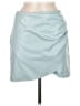 Alya Solid Teal Faux Leather Skirt Size M - photo 1