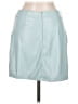 Alya Solid Teal Faux Leather Skirt Size M - photo 2