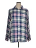 Joules 100% Viscose Plaid Blue Long Sleeve Button-Down Shirt Size 14 - photo 1