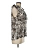Sioni 100% Polyester Animal Print Silver Sleeveless Blouse Size M (estimated) - photo 4