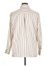 Old Navy 100% Polyester Stripes Ivory Long Sleeve Blouse Size XL - photo 2