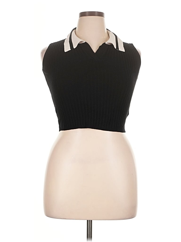 Pre-owned Unbranded Sleeveless Blouse In Black