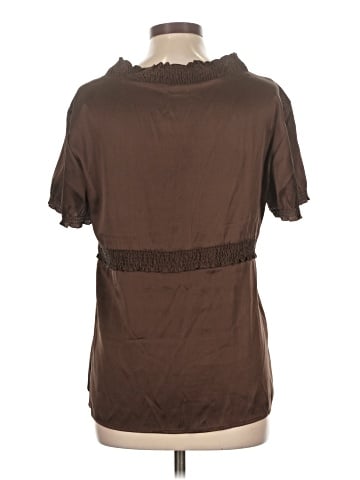 BCBGMAXAZRIA Short Sleeve Silk Top (view 2)