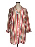 Assorted Brands Stripes Orange 3/4 Sleeve Button-Down Shirt Size XL - photo 1