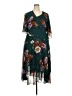 City Chic 100% Polyester Floral Teal Casual Dress Size 22 Plus (XL) - photo 1