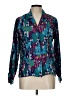Jaclyn Smith 100% Polyester Print Teal Long Sleeve Blouse Size 12 - photo 1