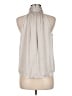 Banana Republic 100% Polyester Silver Sleeveless Blouse Size M - photo 2