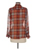 The Limited 100% Polyester Plaid Orange Long Sleeve Blouse Size M - photo 2