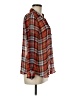 The Limited 100% Polyester Plaid Orange Long Sleeve Blouse Size M - photo 4