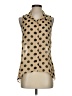 Sans Souci 100% Polyester Polka Dots Gold Sleeveless Blouse Size S - photo 1