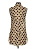 Sans Souci 100% Polyester Polka Dots Gold Sleeveless Blouse Size S - photo 2