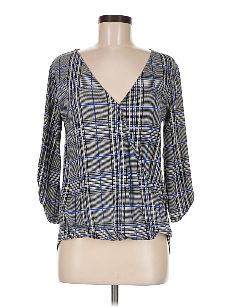 Pre-owned Beacon 3/4 Sleeve Blouse In Gray