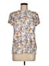 Brooks Brothers Floral Silver Short Sleeve Blouse Size M - photo 1