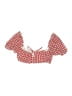 Beach Riot Checkered-gingham Red Swimsuit Top Size S - photo 1