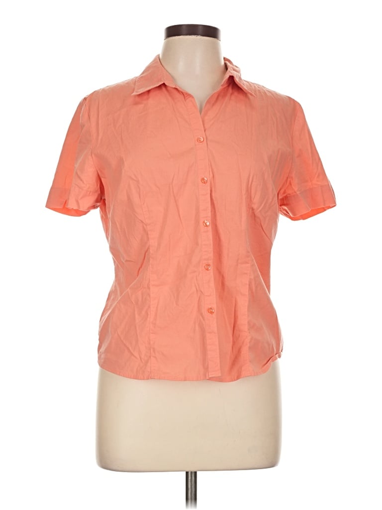 Pre-owned St. John's Bay Short Sleeve Blouse In Orange