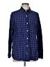 Old Navy 100% Cotton Checkered-gingham Blue Long Sleeve Button-Down Shirt Size L - photo 1