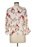 Naked Zebra 100% Polyester Floral Ivory 3/4 Sleeve Blouse Size M - photo 2
