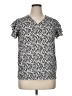 Unbranded Animal Print Silver Short Sleeve Blouse Size XL (estimated) - photo 1