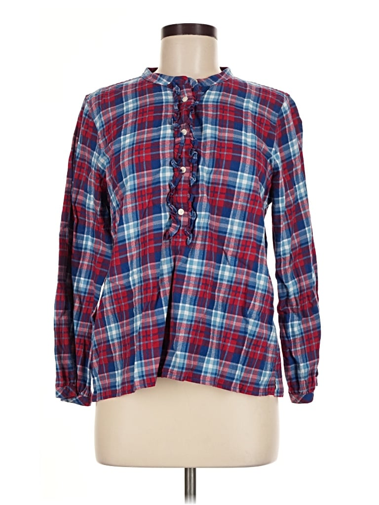 Pre-owned J.crew Mercantile Long Sleeve Blouse In Red