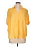 Cato Color Block Yellow 3/4 Sleeve Button-Down Shirt Size L - photo 1