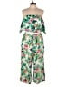 Assorted Brands 100% Rayon Tropical Green Jumpsuit Size L - photo 1