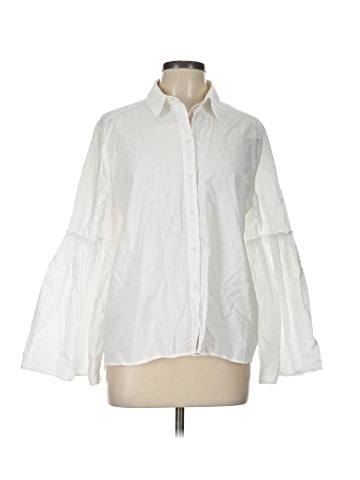 Topshop Long Sleeve Button-Down Shirt (view 1)