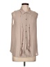 Ann Taylor LOFT 100% Polyester Tan Sleeveless Blouse Size L - photo 1