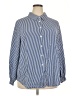 BLOOMCHIC Chevron-herringbone Blue Long Sleeve Button-Down Shirt Size 22 - photo 1