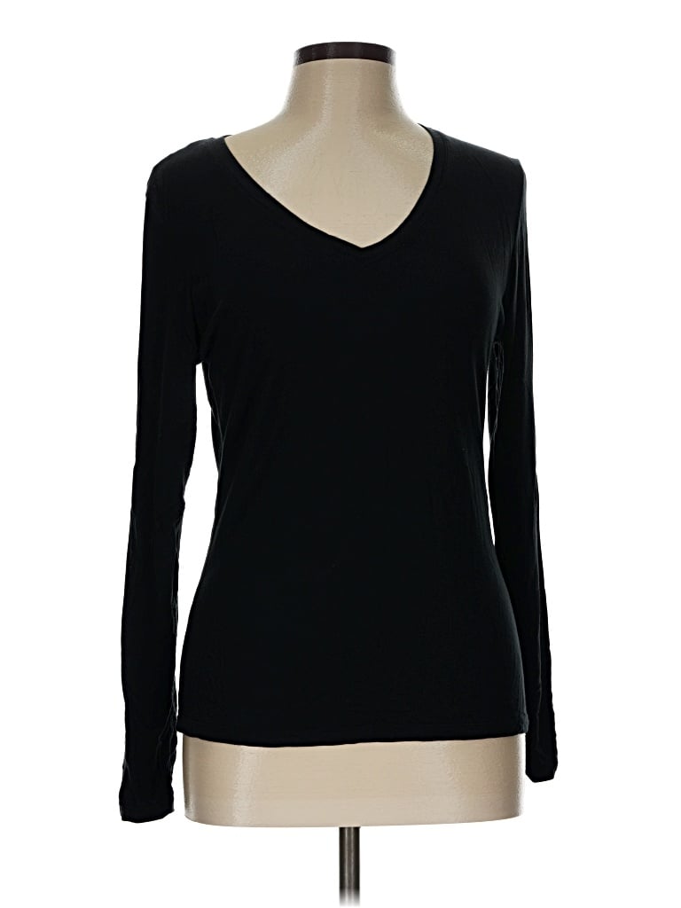 Pre-owned Cuddl Duds Long Sleeve T-shirt In Black