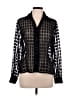Joanna 100% Polyester Houndstooth Black Long Sleeve Blouse Size M - photo 1