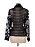 Joanna 100% Polyester Houndstooth Black Long Sleeve Blouse Size M - photo 2
