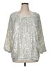 JM Collection Metallic Silver 3/4 Sleeve Blouse Size 1X - photo 1