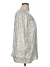 JM Collection Metallic Silver 3/4 Sleeve Blouse Size 1X - photo 4