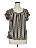 NY Collection Polka Dots Black Short Sleeve Blouse Size XL - photo 1