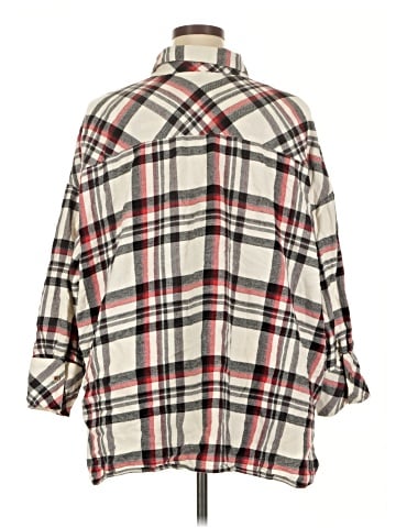 Roaman's 3/4 Sleeve Button-Down Shirt (view 2)