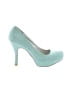 Qupid Color Block Teal Heels Size 8 - photo 1
