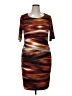 Connected Apparel Graphic Brown Cocktail Dress Size 16 - photo 1