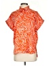 Entro Print Orange Short Sleeve Button-Down Shirt Size S - photo 1