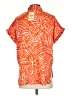 Entro Print Orange Short Sleeve Button-Down Shirt Size S - photo 2