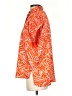 Entro Print Orange Short Sleeve Button-Down Shirt Size S - photo 5