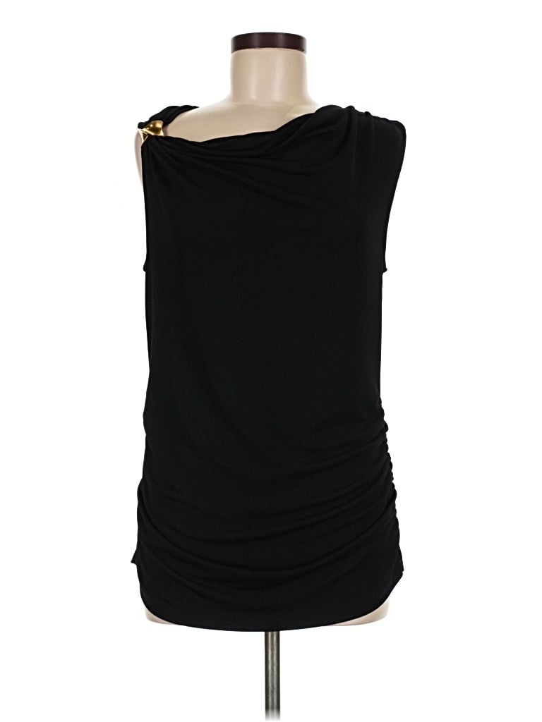 Pre-owned Donna Karan Sleeveless Top Black One Shoulder Neckline Tops